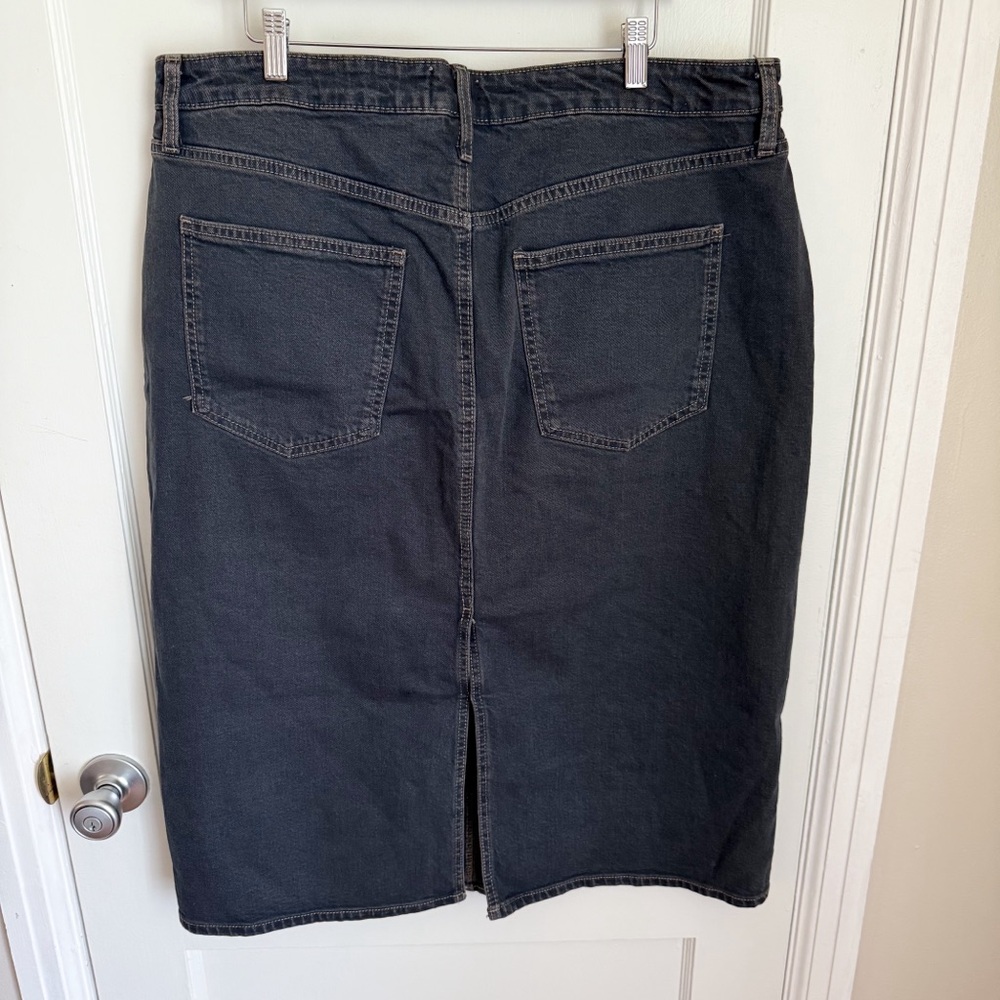 Universal Thread Dark Wash Denim Skirt Knee-length Casual - Picture 7 of 9